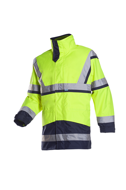 WARNSCHUTZ REGENPARKA 401A GELB/MARINE