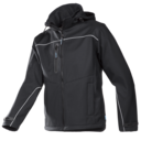 Laminierte Softshelljacke schwarz 9934 Gr. L mit Abnehmbarer Kapuze