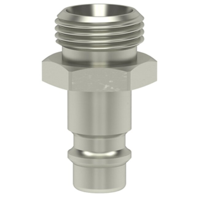 Industrie-Universal-Schnellschlussstecknippel DN 7.8 Esi 14 Nas Stahl Vern. g 1/4 Zoll AG Betriebsdruck Max. 35 bar