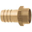 Schlauchverschraubung drehbar Messing blank g 1/2 Zoll AG - Nw 13 mm Tülle mit Sechskant - Tülle 360° Axial drehbar