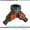 Gardena Zwei-Wege-Ventil 938-20 für g 1/2 Zoll Wasserhahn mit g 3/4 Zoll Gewinde