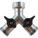 Geka Plus-Zweiwegeventil mit Überwurfmutter IG 3/4 Zoll 2 x AG 3/4 Zoll Messing Verchromt