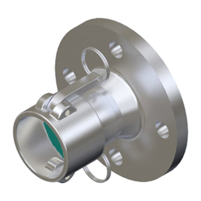 KAMLOK-KUPPLUNG MIT FLANSCH PN 10/16 EDELSTAHL V4A