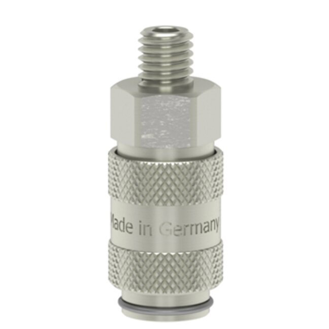 Micro-Schnellschlusskupplung DN 2.7 Esmcn 5 A Messing vernickelt m 5 AG Betriebsdruck Max. 35 bar