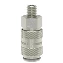 Micro-Schnellschlusskupplung DN 2.7 Esmcn 5 A Messing vernickelt m 5 AG Betriebsdruck Max. 35 bar