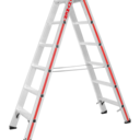 Stufenstehleiter Beidseitig Begehbar 8024/2 x 8 ArbeitShöhe: ca. 3,60 m, Gewicht: ca 8,3 kg