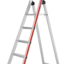 Stufenstehleiter mit Sicherheitsbrücke 4026/06 (7626/06) ArbeitShöhe: ca. 2,85m, Gewicht: ca 6,1 kg