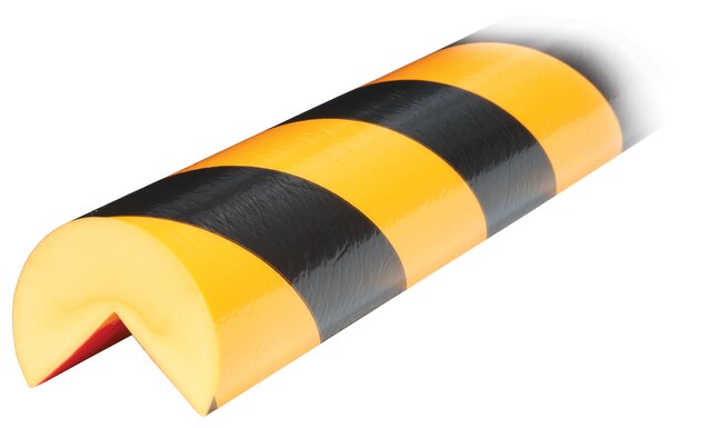 Warn- & Schutzprofil Typ a Eck-Profil selbstklebend DM. 40 mm x 5 m, gelb/schwarz