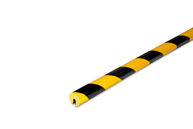 Warn- & Schutzprofil Typ o zum aufstecken (1 - 2 mm) DM. 20 mm, l=1000 mm, gelb/schwarz