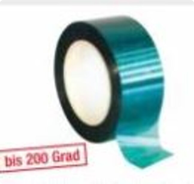 KDL 450 Polyesterklebeband Hochhitzebeständig bis 200 Grad 66 m x 19 mm, Farbe: grün Stärke: 0,09 mm