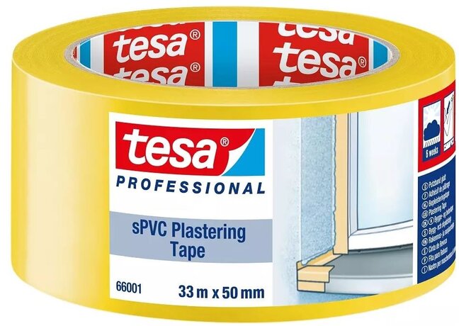 PVC-Bautenschutzband,33 m x 30 mm, gelb galtt tesa 66001