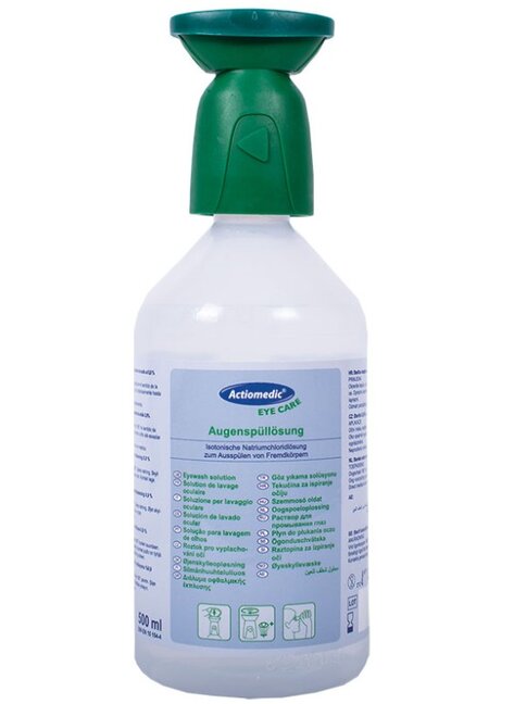 Augenspülflasche Actiomedic 500 ml, 0,9% Natriumchloridlösung Komm. Schwarzmüller