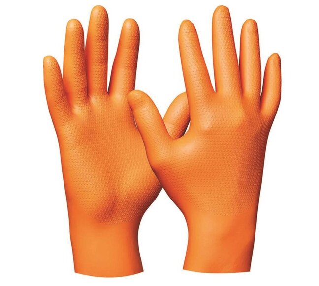 EINWEGHANDSCHUHE ORANGE NITRIL ULTRA GRIP