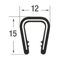Kantenschutzprofil ST0063 (KB: 6-8mm) Flexibles PVC Kantenschutzprofil schwarz mit Eingebettetem Stahlklemmband