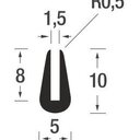 Gummi-Profil W2815 A320 schwarz Qualität A320, Wetterfest, Temperaturbeständig bis 80° C, Nicht Ölbeständig