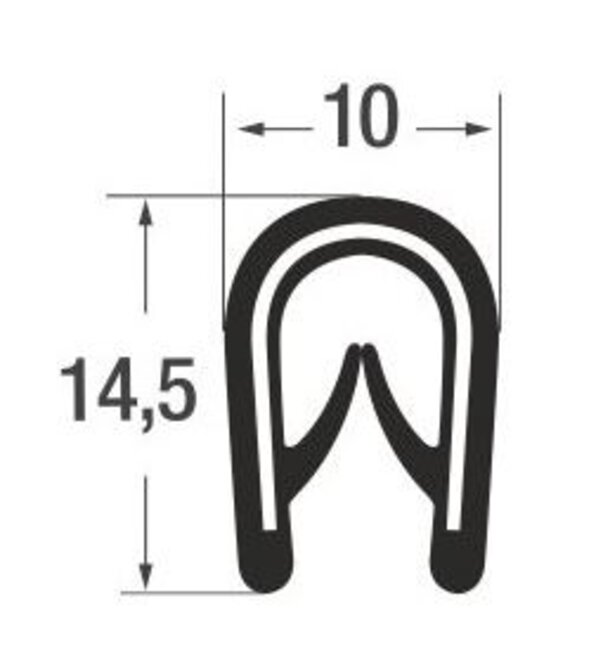 Profil P010006 Gummiprofil Hellgrau 14,5 x 10 mm