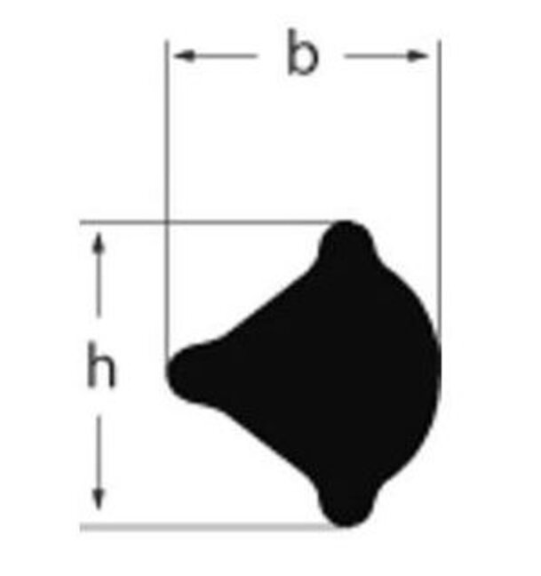 PVC-Füllerprofil P031003 (9,5 x 7,5mm) Qual. EPDM E 150-702 schwarz