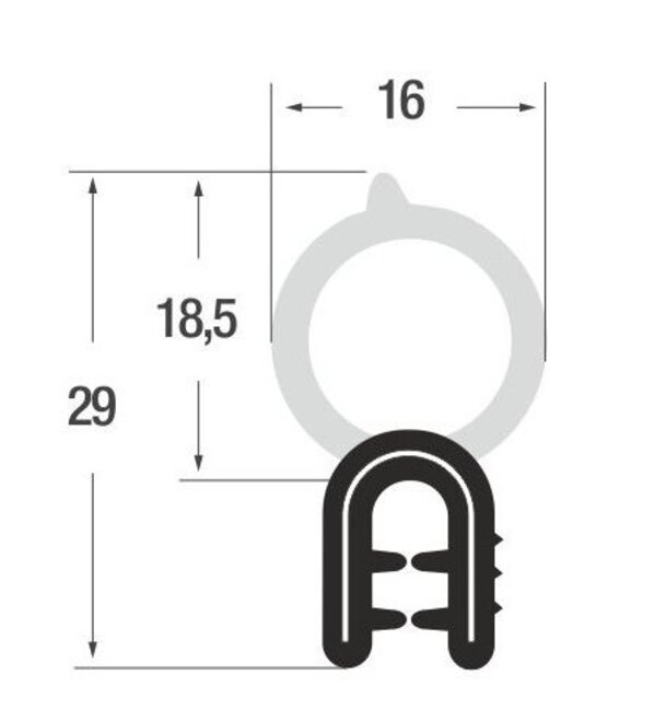 Gummikantenschutzprofil ST 8555
