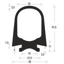 Gummi-Profil W8308 EPDM 55 (Originalbund 20 lfm)