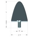 Parabel-Puffer KP 95 x 80 mm NK 55 Shore A, Eins AG M16 x 41 mm