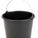 Baueimer 20 L schwarz mit Metallösen, Nasenbügel und Ausguss, 500 Stk. / Pal.