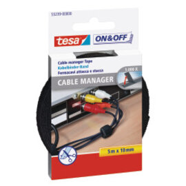 TESA 55239 CABLE MANAGER, UNIVERSAL, SCHWARZ, 10 MM X 5 M